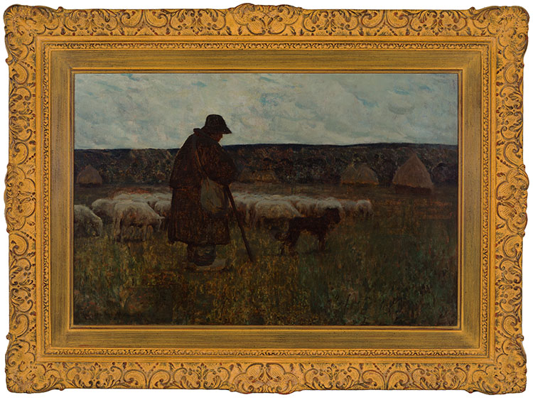 Le berger et ses moutons by Clarence Alphonse Gagnon