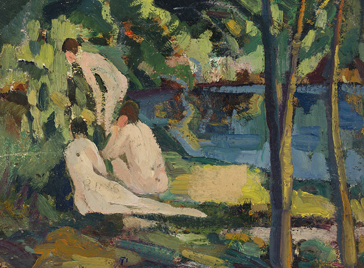 House / Bathers (verso) by Henrietta Mabel May