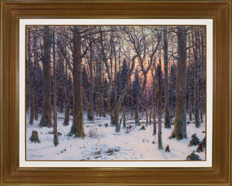 Winter Woodland Scene at Sunset, Arthabaska par Marc-Aurèle de Foy Suzor-Coté