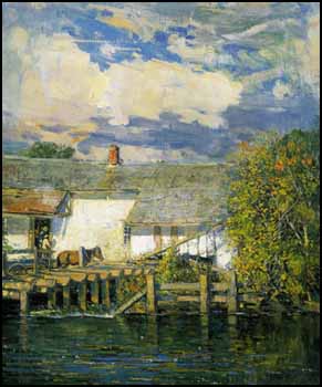 Loading at Water's Edge by Peleg Franklin Brownell sold for $11,000