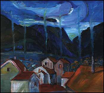 Evening, British Columbia Village by William John Bertram Newcombe sold for $2,070