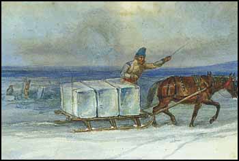 Ice Sleigh on the River, St. Lawrence, Canada by 20th Century Canadian School sold for $1,840