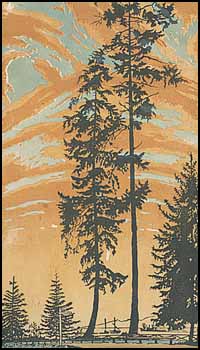 Evergreen Trees, Vancouver, BC by Orville Norman Fisher vendu pour $1,093