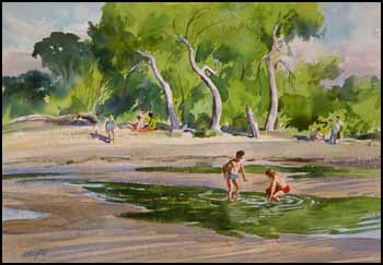 Children on the Beach by Henry John Simpkins vendu pour $259