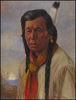 Chief Achim, Cree Indian by Father Henry Metzger sold for $4,888