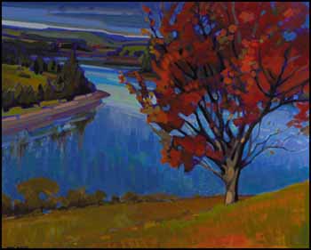 The Red Maple, New Brunswick by René Hebert vendu pour $2,875