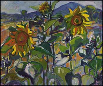 Sunflowers, Magog, PQ, Owl's Head Mountain by Nora Frances Elizabeth Collyer sold for $28,750