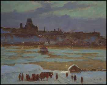 Ferry Cab Stand in Winter, Quebec by Robert Wakeham Pilot vendu pour $126,500