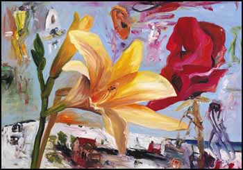 Day Lily and Red Poppy by John Hartman vendu pour $7,605