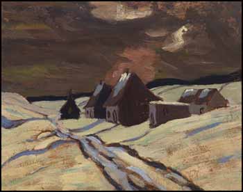 Village in Winter, St. Fidele, Quebec by Sir Frederick Grant Banting sold for $46,800