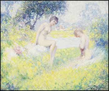 Two Nudes in a Landscape by William Henry Clapp sold for $29,500