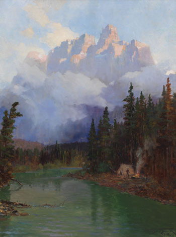 Morning Campfire Below Castle Mountain by Frederic Marlett Bell-Smith sold for $56,050