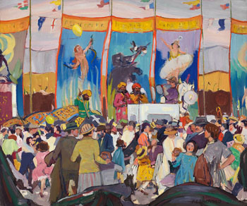 Side Show, Canadian National Exhibition by Peter Clapham Sheppard vendu pour $37,250