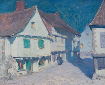 Street Scene, Moonlight, Dinan by Clarence Alphonse Gagnon sold for $133,250