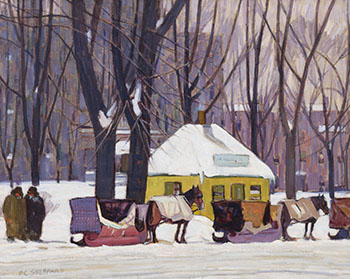 Cabstand, Montreal by Peter Clapham Sheppard sold for $157,250