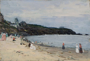 La plage de Saint-Énogat, Bretagne by Clarence Alphonse Gagnon vendu pour $169,250