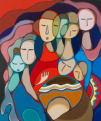 Rhythm of the Northern Lights by Daphne Odjig vendu pour $133,250