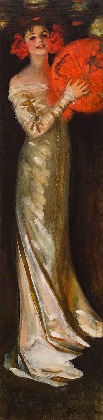 Lady with Lantern by Florence Carlyle vendu pour $91,250