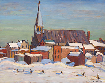 Church in Quebec / The Colin Range, Jasper (verso) by Sir Frederick Grant Banting sold for $73,250