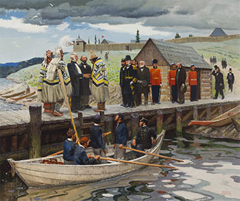 Governor Douglas Leaving Fort Langley by George Franklin Arbuckle vendu pour $34,250