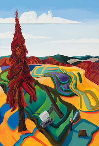 Landscape, Spruce Pine Beetle Kill by Lawrence Paul Yuxweluptun sold for $79,250