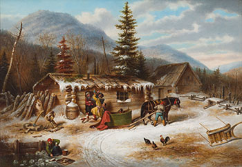 Settlers Home, Saint Maurice Valley by Cornelius David Krieghoff sold for $229,250