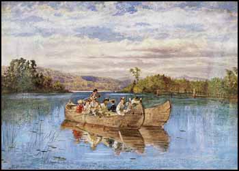Voyageur Canoes Carrying Passengers by John B. Wilkinson vendu pour $2,200