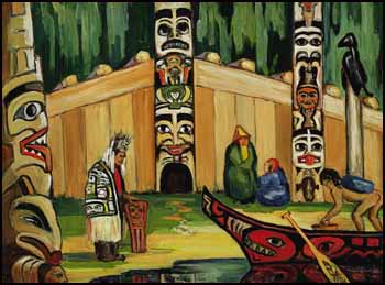 B.C. Coast Indian Long House (Lumberman's Arch, Stanley Park) by Mildred Valley Thornton vendu pour $6,600
