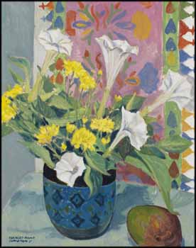 Moon Flowers, Mums and Mango by Frances-Anne Johnston sold for $1,250