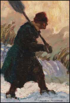 Old Snow Shoveller by Hal Ross Perrigard sold for $1,750
