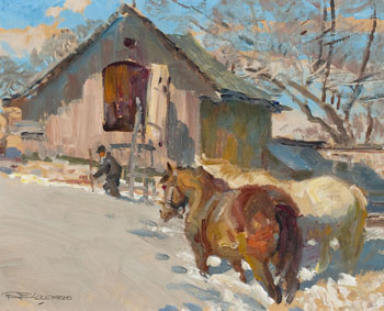 Barn in Winter by Robert Elmer Lougheed sold for $4,688