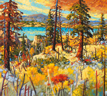 Okanagan Lake, Above Summerland by Rod Charlesworth vendu pour $2,500