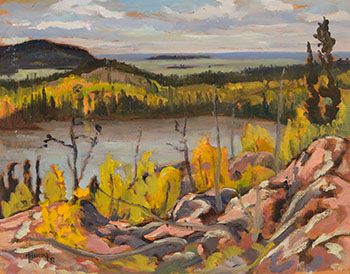 Dorne Lake and Lake Athabaska by Dr. Maurice Hall Haycock sold for $5,313