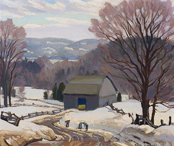 Winter Scene by Frederick Stanley Haines sold for $3,750