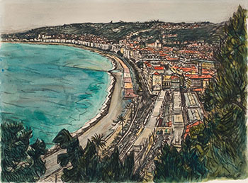 Nice, the Promenade des Anglais by Alistair Macready Bell sold for $875