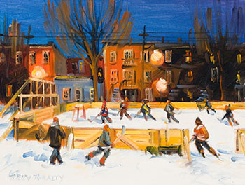 Rink de Gaspé St. by Terry Tomalty sold for $3,125