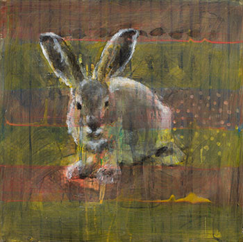 Animal Painting #130 (Arctic Hare) by Les Thomas vendu pour $1,875