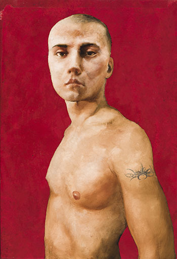 Red Portrait by Attila Richard Lukacs sold for $15,000