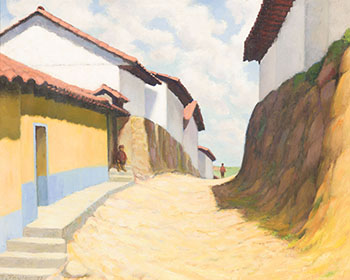 Morning Rooftops - Chichicastenango, Guatemala by Frederick Bourchier Taylor sold for $1,375