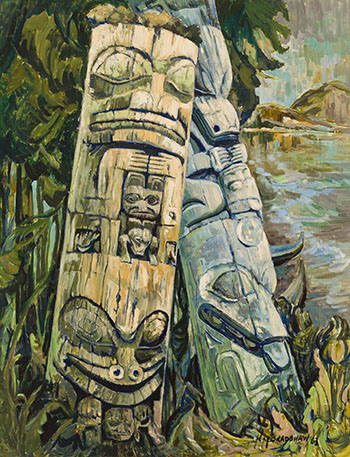 Queen Charlotte Island Totems by Nell Mary Bradshaw sold for $5,000