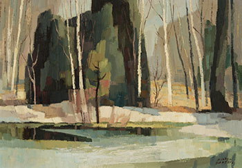 Late Ice on a Woodland Pool (Speyside) by Hilton McDonald Hassell vendu pour $4,375