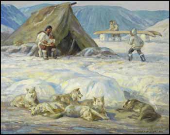 Inuit Encampment, Baffin Island by Adam Sherriff Scott vendu pour $2,633
