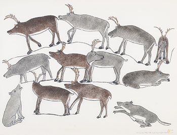 Fall Caribou by Janet Kigusiuq sold for $375