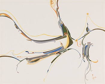 Prairie Setting by Alex Simeon Janvier sold for $9,375