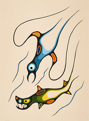 The Seagull and the Jackfish by Goyce Kakegamic sold for $625