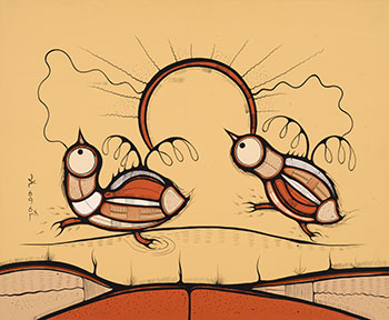 Young Loons Learning to Fly by Joshim Kakegamic sold for $750