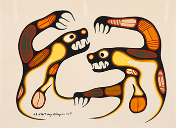 Two Bears by Goyce Kakegamic sold for $750