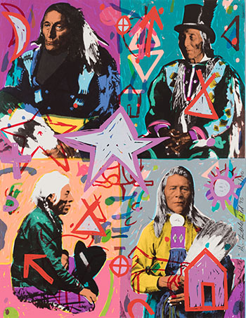 Plains Cree Chiefs by George  Littlechild sold for $438
