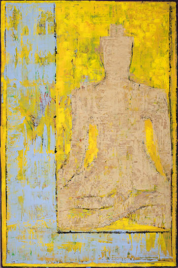 Buddha, Yellow-Blue by David Sorensen vendu pour $3,750