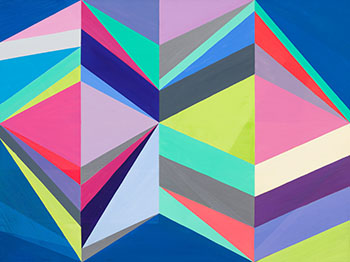 Untitled  (Parallel Triangles No.2 - Blue) by Elizabeth McIntosh sold for $10,625